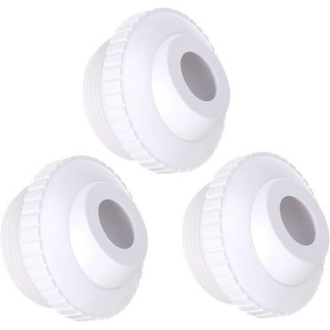 3 Pieces Pool Jet Nozzles, 3/4" Directional Flow Eyeball Inlet Jet, Swimming Pool Return Jet Replacement Parts Fittings Spa with 1-1/2 Inch MIP Thread Pool Accessories for Cleaning White
