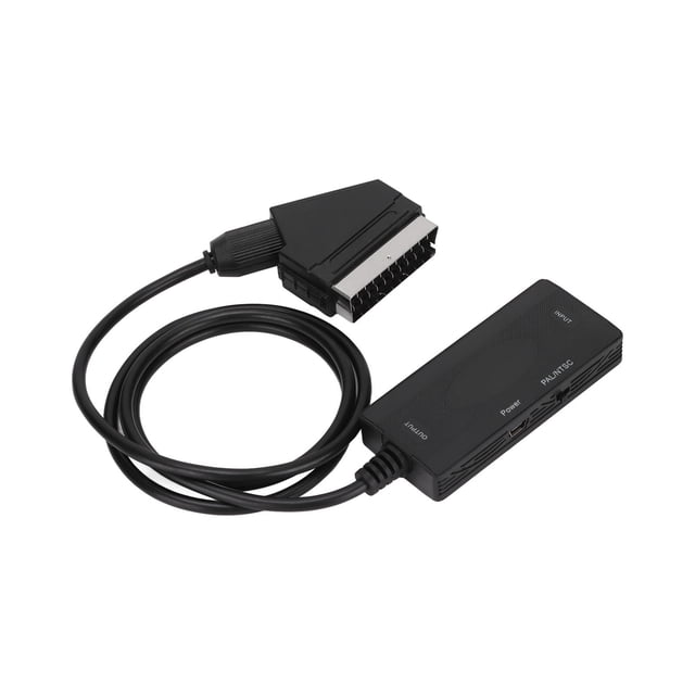 AV Adapter, Stereo SCART Converter Cable Stable 720P/1080P PAL for DVD Players for VHS