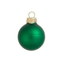 Whitehurst Small Matte Finish Glass Christmas Ball Ornaments - 2" (50mm) - Green - 28ct