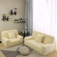thumbnail image 2 of Unique Bargains 1-Piece Jacquard Textured Stretch Sofa Slipcover, Beige, 2 of 8