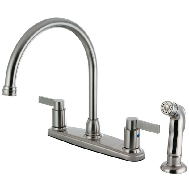 Kingston Brass FB2798NDLSP 8Inch Center Gooseneck Kitchen Faucet