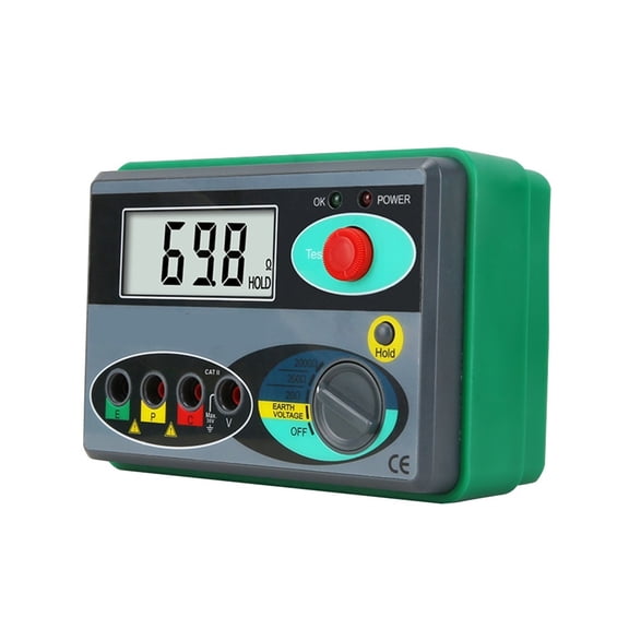 Insulation Resistance Tester Meter Earth Resistance Voltage Tester Ground 0-2000 Ohm Digital Megohmmeter ,Easy to Use
