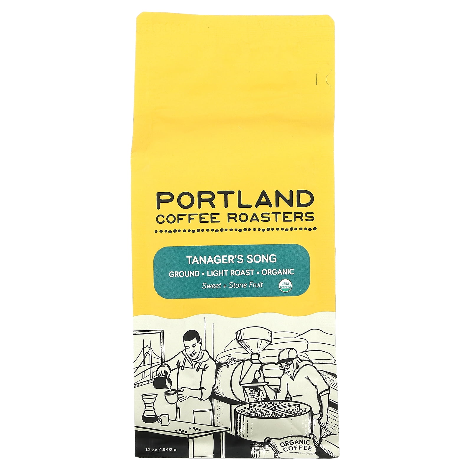 Organic Coffee, Ground, Light Roast, Tanager's Song, 12 oz (340 g), Portland Coffee Roasters