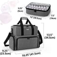 thumbnail image 4 of Nail Polish Organizer Bag Holds 48 Bottles(15ml/0.5 fl.oz) and a Nail Lamp, Travel Nail Polish Organizer Case with 2 Removable Cases and Tools Storage Pockets , Cosmetic Travel Cases Gray, 4 of 11