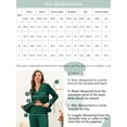 thumbnail image 6 of INSPIRE CHIC Womens Cotton Sleepwear Button Down Lounge Long Sleeve Shirt and Pants Pajama Sets S Green, 6 of 6