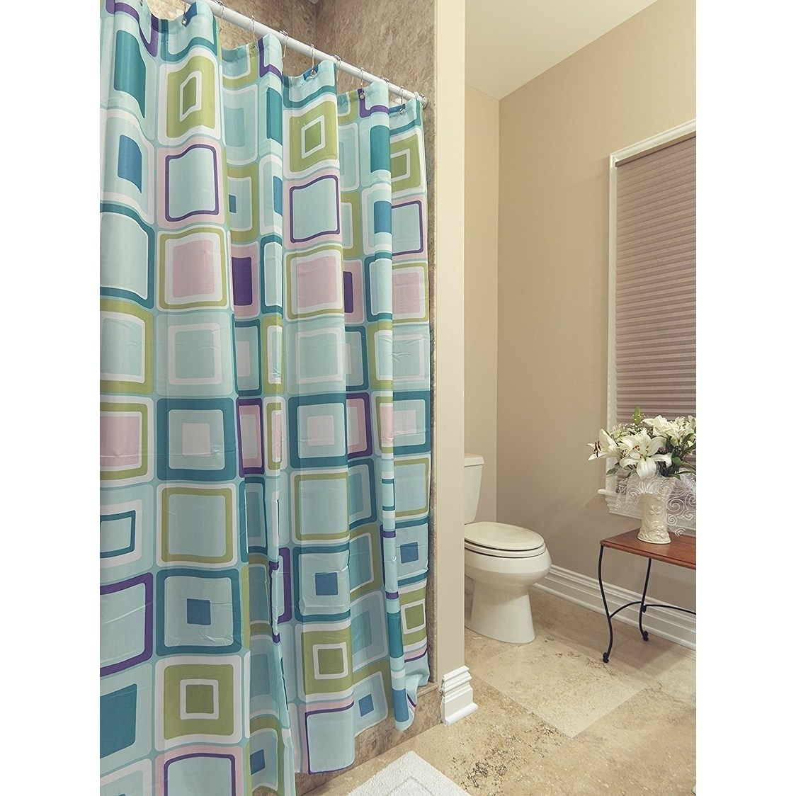 Ottomanson Durable Heavy Duty 10 Gauge Clear Shower Curtain Liner with
