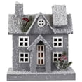 thumbnail image 2 of Northlight Lighted Snowy House Christmas Decoration - 11" - Gray, 2 of 6