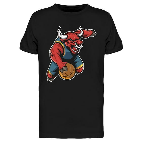 Bull Basketball Mascot T-Shirt Men -Image by Shutterstock, Male Small
