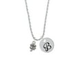 thumbnail image 2 of Delight Jewelry Silvertone Mini Four Leaf Clover Silvertone Script Initial Disc - B - Charm Necklace, 20"+3", 2 of 4
