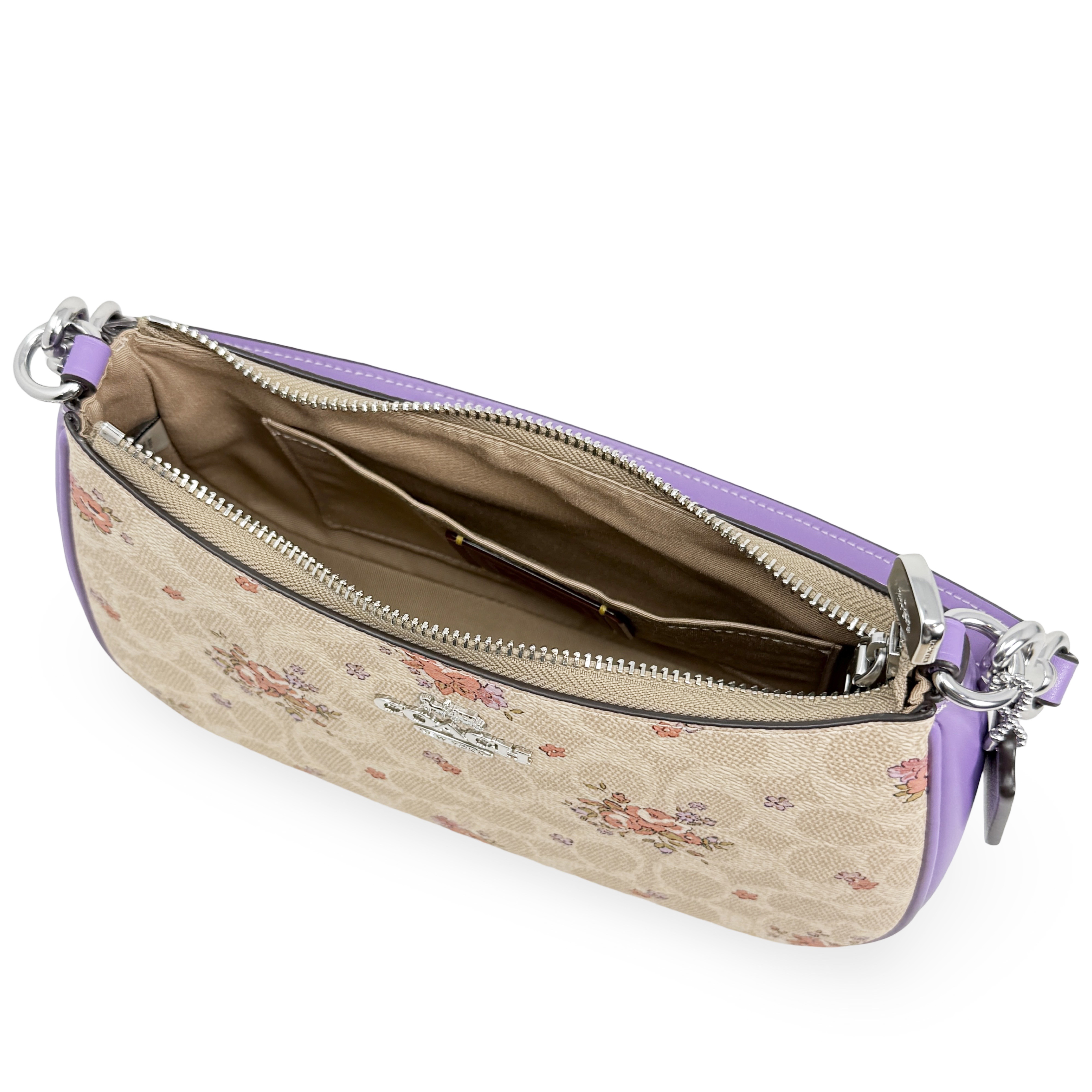 Coach Women's Teri Small Shoulder Bag in Signature Canvas with Floral Print (Sand Multi)