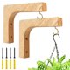thumbnail image 1 of ganchos de pared de madera, gancho resistente para colgar plantas con tornillos, soporte decorativo para colgar plantas de interior para linternas, campanillas de viento, macetas y cestas, 1 of 4