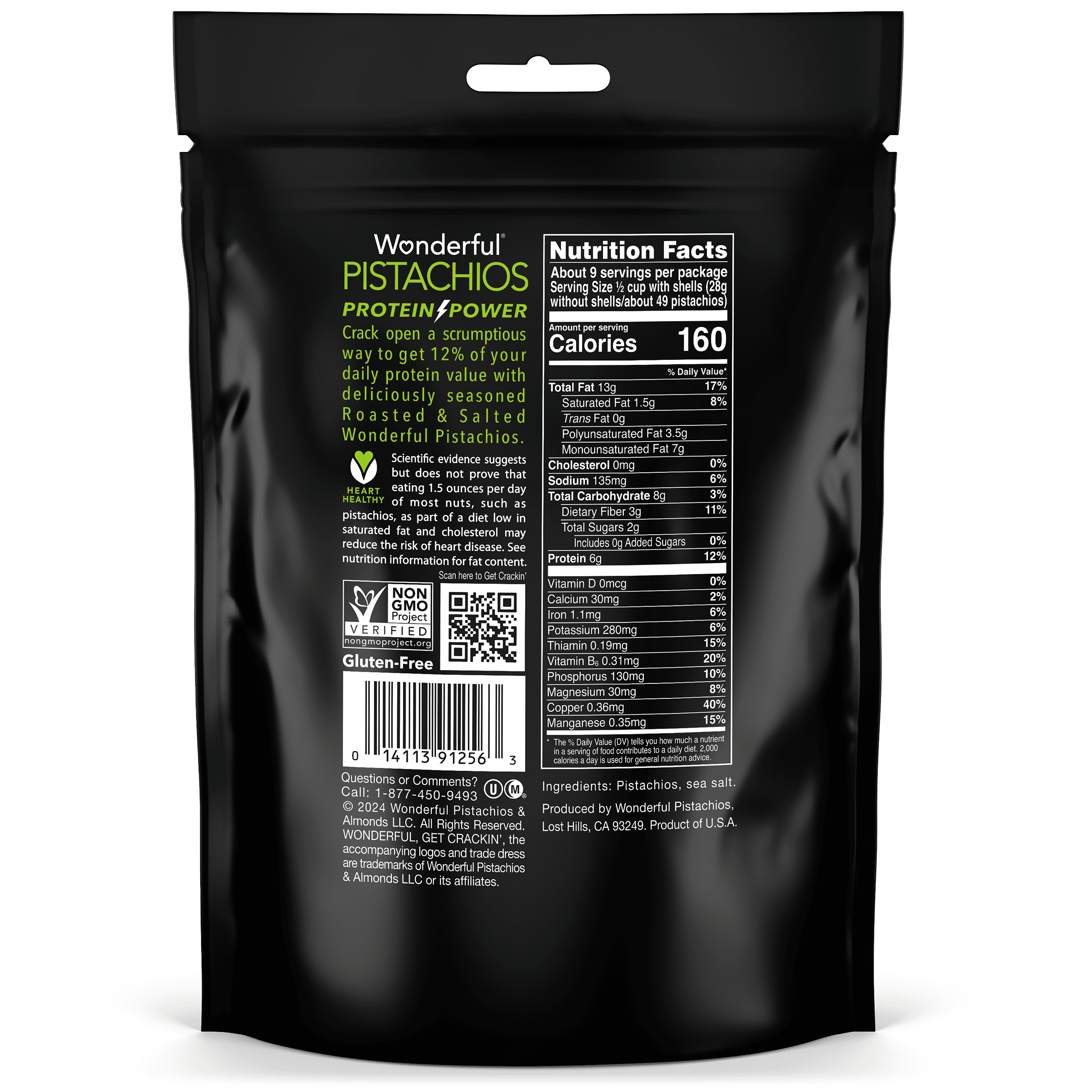 (2 pack) Wonderful Pistachios In-Shell Roasted & Salted Nuts, 16 Ounce Bag