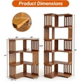thumbnail image 7 of 3 Tier Solid Wood Corner Bookshelf, 41" H L-Shaped Freestanding Rubberwood Bookcase with Side Frame Design, No MDF No Engineered Wood, Space-Saving Corner Shelf for Living Room Bedroom Home Office, 7 of 7