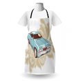thumbnail image 3 of Cars Apron, Classical Sport Car with Abstract Design in the Background Retro Style Vehicle, Unisex Kitchen Bib with Adjustable Neck for Cooking Gardening, Adult Size, Pale Pink Blue, by Ambesonne, 3 of 4
