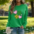 thumbnail image 2 of SELONE St. Patricks Day Cute Oversized Sweatshirts for Women Long Sleeve Crewneck Tops Heart Pullover Raglan Outerwear, 2 of 6