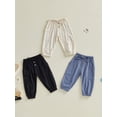 thumbnail image 5 of BemeyourBBs 3 Packs Toddler Baby Boys Girls Harem Pants with Pockets Baggy Cargo Pants Barrel Pants Elastic Waist Balloon Long Pants Boho Muslin Basic Bottoms Hippie Baby Clothes, 5 of 9