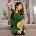thumbnail image 3 of Fuzoiu Fresh Avocados Print Women Nightgowns, Soft Comfy Lightweight Short Sleeves Sleepwear,Crew Neck Loungewear, 3 of 6