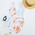 thumbnail image 4 of Pxiakgy one piece bathing suit for women Women's Onepiece Women's Swimsuit Striped Floral Bikini Solid Swimsuit Strap Color Swimwears White + S, 4 of 6