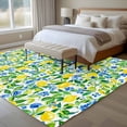 thumbnail image 4 of Lemon Blue Flower Large Area Rugs 5x8 ft Fruit Floral Leaf Spring Retro Washable Rug Non Slip Indoor Carpet Absorbent Floor Mat for Living Room Bedroom Dining Room, 4 of 9