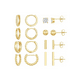 thumbnail image 1 of Aretes De Laminado Oro 14k para Mujer Arracadas Huggies Moda 8 PARES, 1 of 3