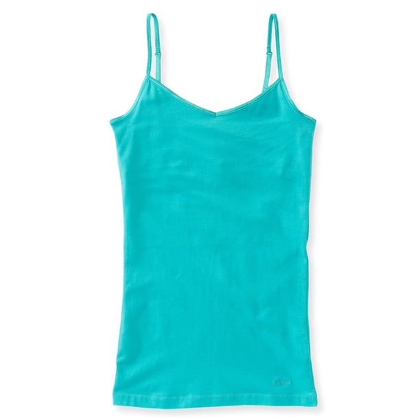 Aeropostale Solid Favorite Cami Tank Top para Mujer, Verde, X-Large Aeropostale Cami