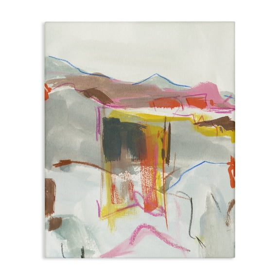 Stupell Industries Bold Abstract Mountain Shapes Abstract Painting Wrapped Canvas Art Print Wall Art, 16 x 20