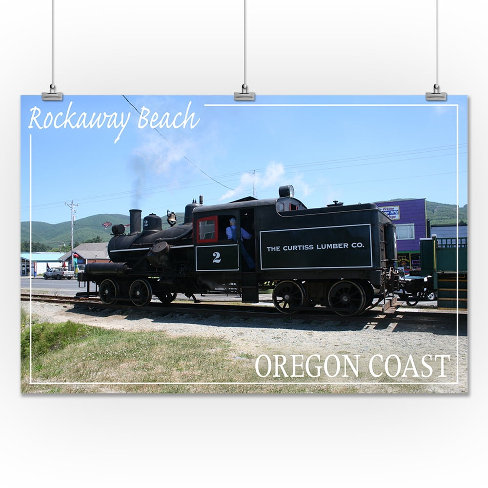 Rockaway Beach, Oregon Train Sideview Lantern Press Photography