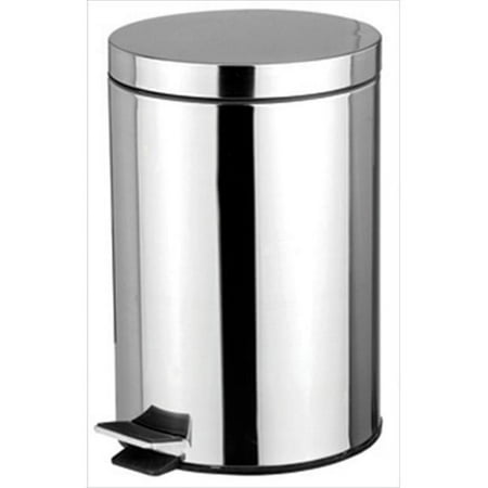 UPC 857198000844 product image for Home Basics 5 Liter Polished Stainless Steel Round Waste Bin  Silver | upcitemdb.com