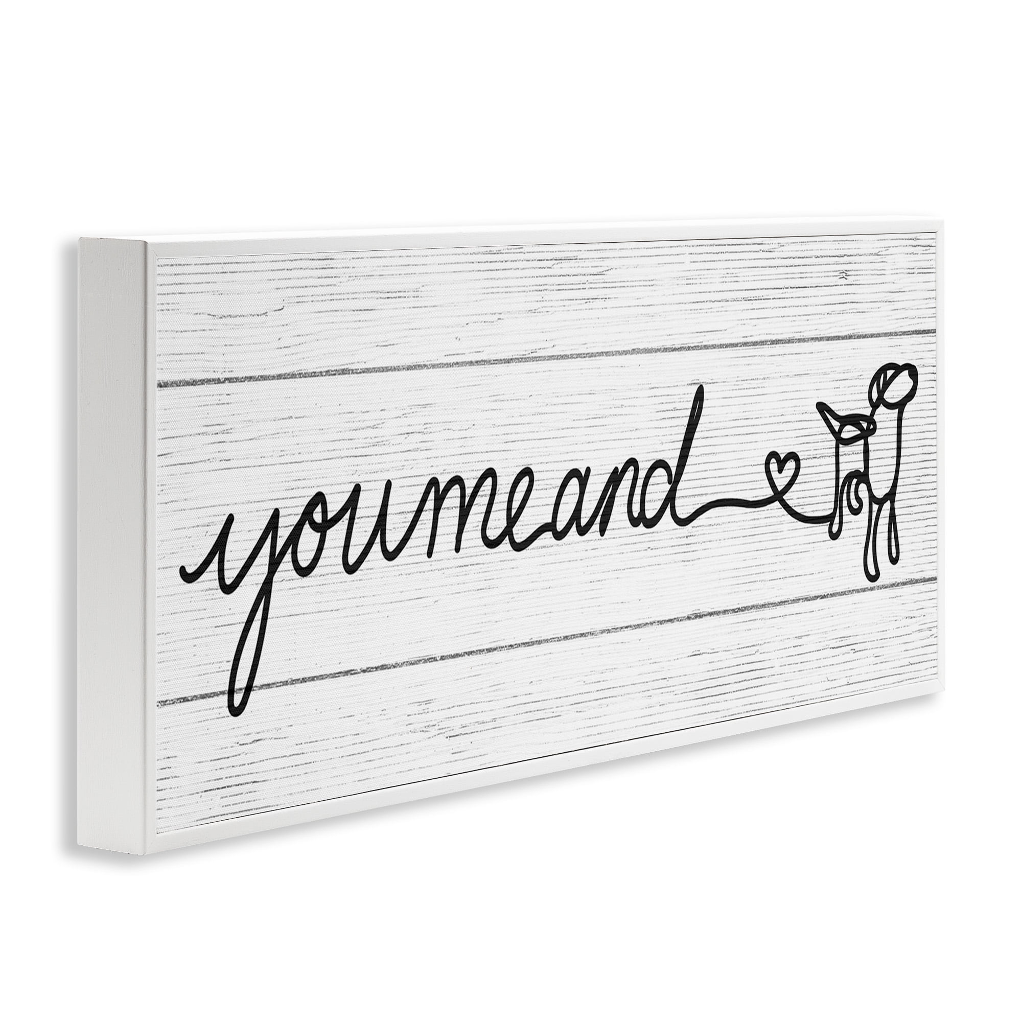 Stupell Industries Country You Me & Dog Typography Painting White Framed Art Print Wall Art, 24 x 10