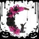 thumbnail image 5 of Corona Vid Hecha A Mano Con Esqueleto Halloween para Puerta Principal Rosa Negra, 5 of 9