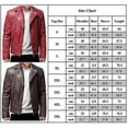 thumbnail image 3 of Men's Fashion Pu Leather Jacket Slim Fit Biker Motorcycle Jacket Bomber Zipper Outwear, 3 of 3