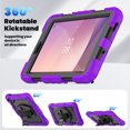 thumbnail image 5 of Case for Lenovo Tab M8 4th Gen 2024/2023 (TB-301FU, TB-300FU) with Screen Protector, 360 Degree Rotating Kickstand Hand Strap Heavy Duty Shockproof Cover with Shoulder Strap, Purple, 5 of 7