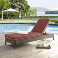 thumbnail image 2 of Pemberly Row Chaise Longue de Patio en Osier, Brun et Sangria, 2 of 10
