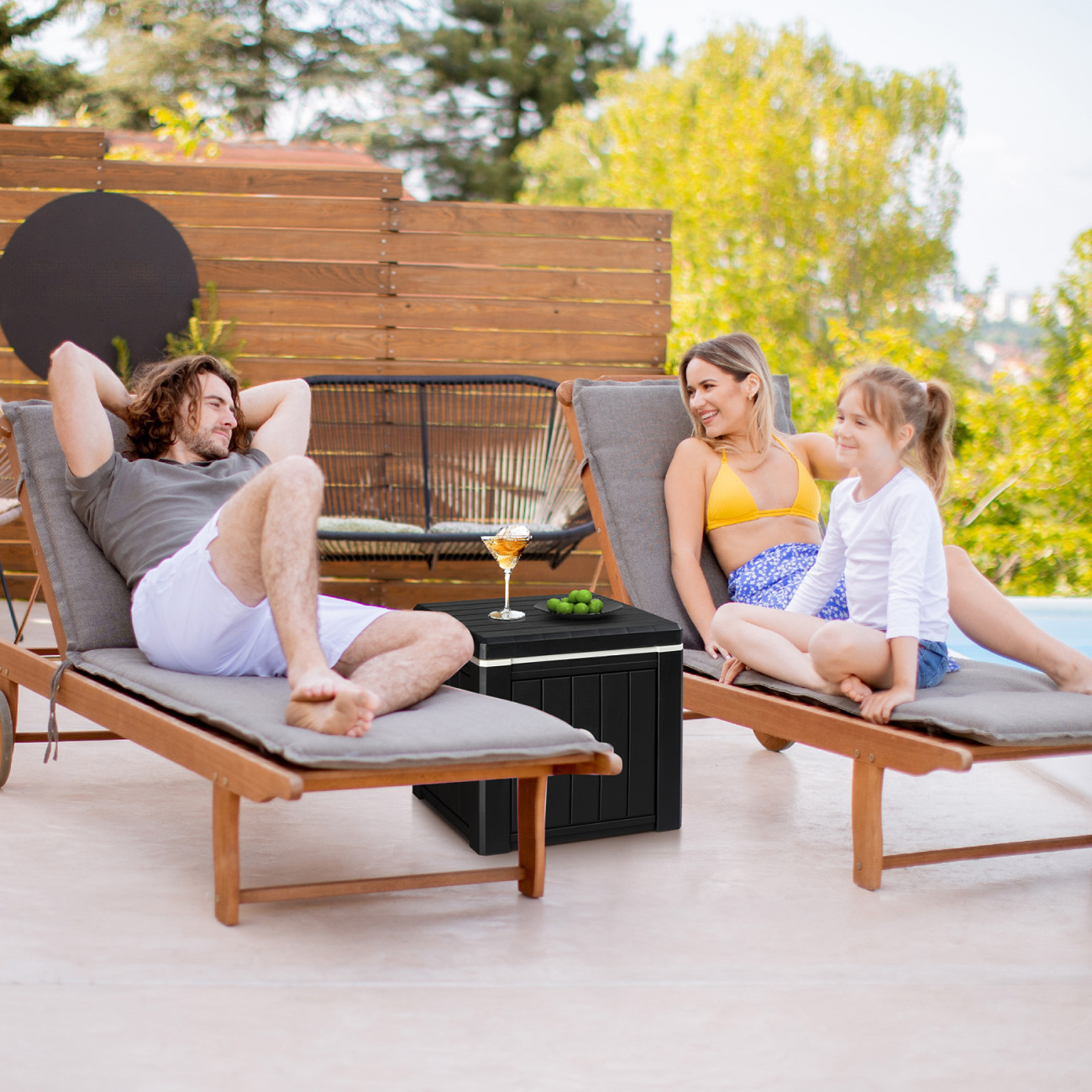 10 Gallon Portable Ice Chest with Built-in Handle, 4-in-1 Cooler Side Table with All-weather Resistance,  Multifunctional Ice Cooler Outdoor Side Table for Camping, Picnic, Beach, Pool, Party