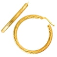 thumbnail image 3 of JewelStop 14K Twisted Yellow Gold Hoop Earrings - 3 X 35mm, 3 of 5
