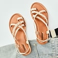 thumbnail image 4 of Ataiwee Women's Flat Slide Sandals - Fashion Casual Braided Toe Ring Cute Summer Shoes., 4 of 7