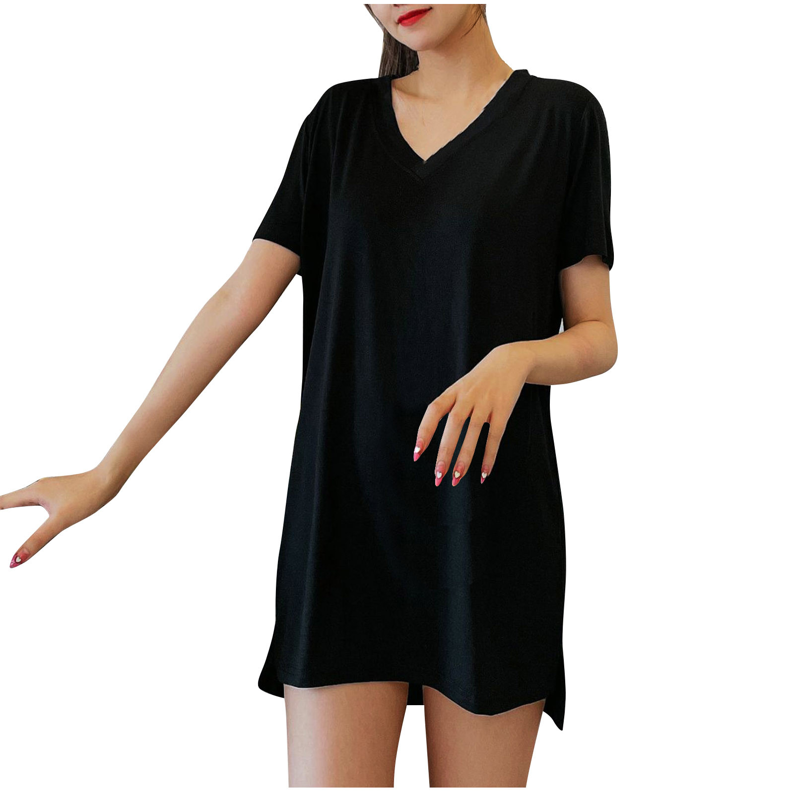 T-shirt Femme Avec Soutien-gorge Intégré Blanc - Manches Longues, Col Rond, Extensible, Pour Yoga, Sommeil, Décontracté