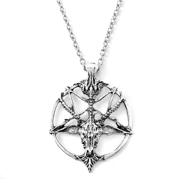 Skull Pendants Necklace Men Fashion Pentagram Goat Head Pendant Chain Unisex Luck Alloy Gothic Jewelry Stainless Steel