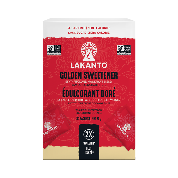 Lakanto Édulcorant au Fruit du Moine Doré avec Érythritol Sachets 2:1 - 3 g x 30 Unités