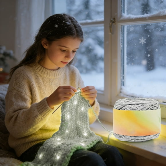 DIY Knitting Craft for Home and Beginners Glow In The Dark Reactive Polyester Yarn for Crochet and Needlework