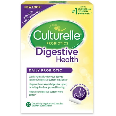 Culturelle Digestive Health Probiotic Capsules- 30 (Best Probiotic For Intestinal Health)