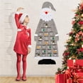 thumbnail image 2 of Bewildely Calendario de Adviento de Navidad de Papá Noel con 24 bolsillos, adorno para colgar en la pared, aperitivos, galletas, decoración para el Kits de decoración para fiestas Gris Bewildely HA010056-02, 2 of 6