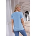 thumbnail image 5 of Womens T Shirt Short Sleeve Crew Neck Basic Color Block Tee Tops, 5 of 6