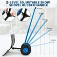 thumbnail image 3 of Heavy-Duty Snow Shovel with Wheels, 5-Position Angled Blade & Adjustable Handle, 29.1x16.5-Inch Steel Snow Pusher for Driveway, Doorway, Sidewalk,Blue, 3 of 7