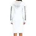 thumbnail image 4 of BZGTZT Womens Football Heart Print Hoodie Dress Football Fans Long Sleeve V Neck Pocket Pullover Hooded Midi Sweatshirt Dress, 4 of 5