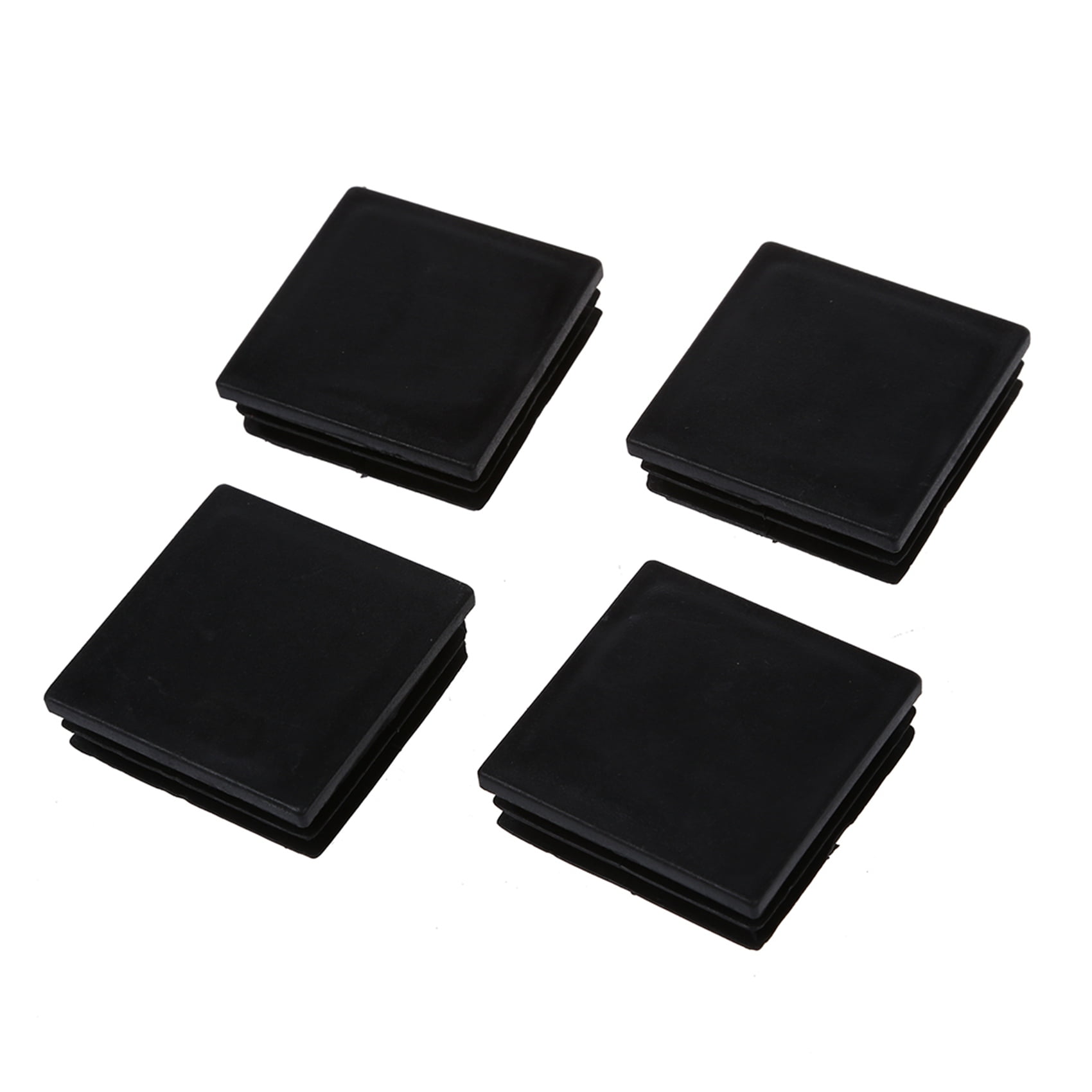 10 Black Plastic Blanking End Caps Rectangle 50mm x25mm 