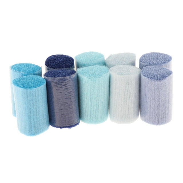 ziyahi 10 Pieces Acrylic Latch Hook Rug Pre Series Blue Cut Cushion Yarn Blue Latch Hook 10rolls 6cm