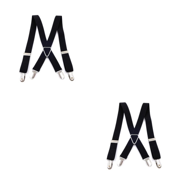 Minnieouse Tirante para pantalones con 4 pinzas para fotografía, pantalones ajustables, Clip para cinturón para negocios de 160-195cm de altura Negro 2piezas