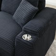 thumbnail image 6 of Aukfa 43 inch Corduroy Chaise w/ 2 Cupholders&Storage Ottoman, Plush Chair Bed, 3 Pillows, Gray, 6 of 15