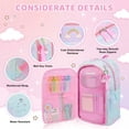 thumbnail image 3 of DAKIMOE School Backpack Starry Rainbow Bookbag Cute Large Capacity Backpack Multifunction Fashion Casual Laptop Travel Daypacks Kawaii Bag For Teens Students, Blue, 17 inch, 3 of 8